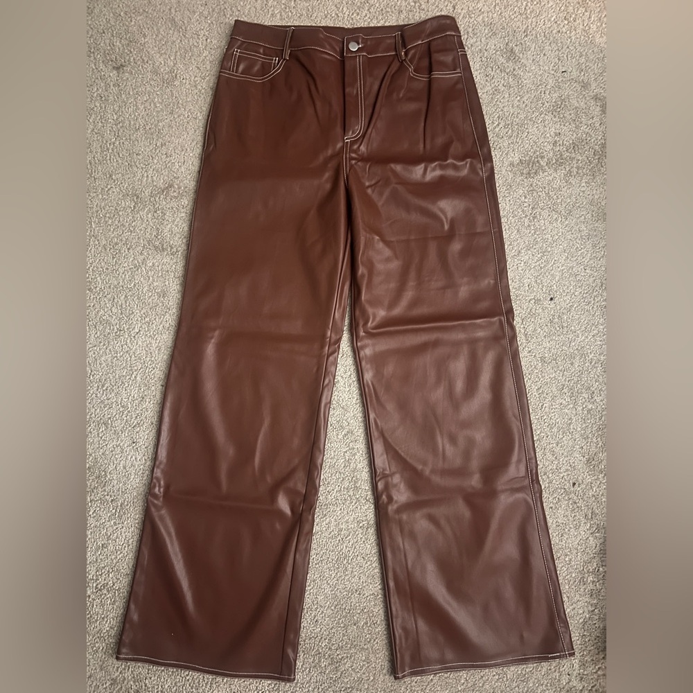 Forever 21 Women’s Chocolate Brown Leather Pants